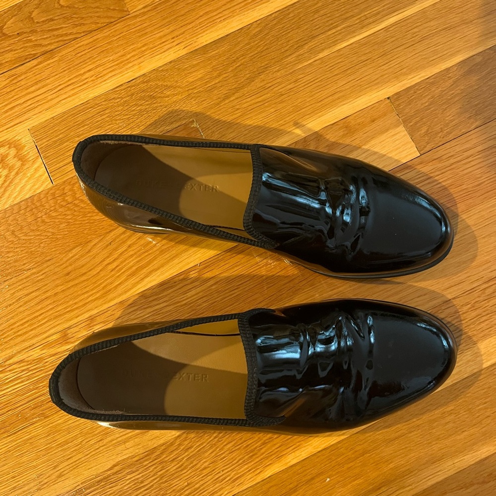 Duke + Dexter Leather Patent Black Loafer Size 9 Men’s